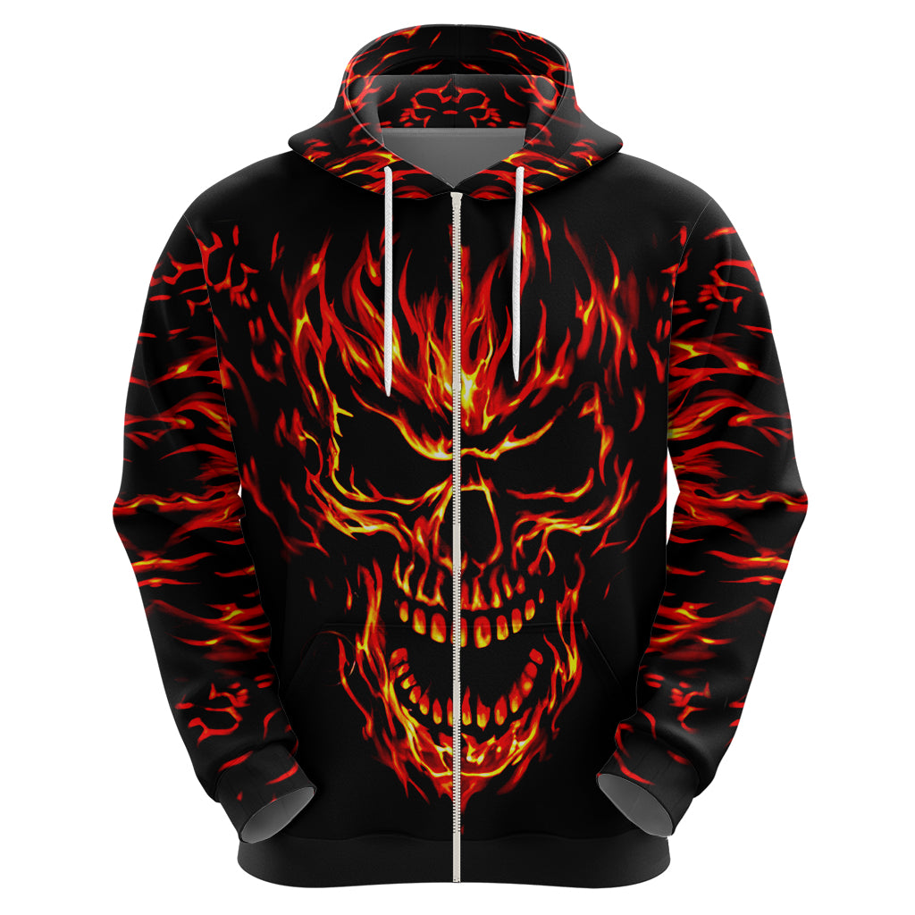 Flame Skull Hoodie SKull Face Inside Me - Wonder Print Shop