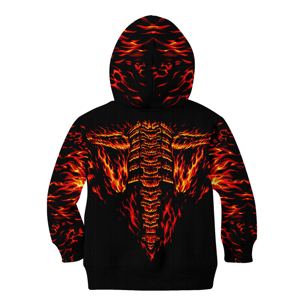 Flame Skull Kid Hoodie SKull Face Inside Me - Wonder Print Shop
