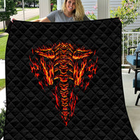 Flame Skull Quilt SKull Face Inside Me - Wonder Print Shop