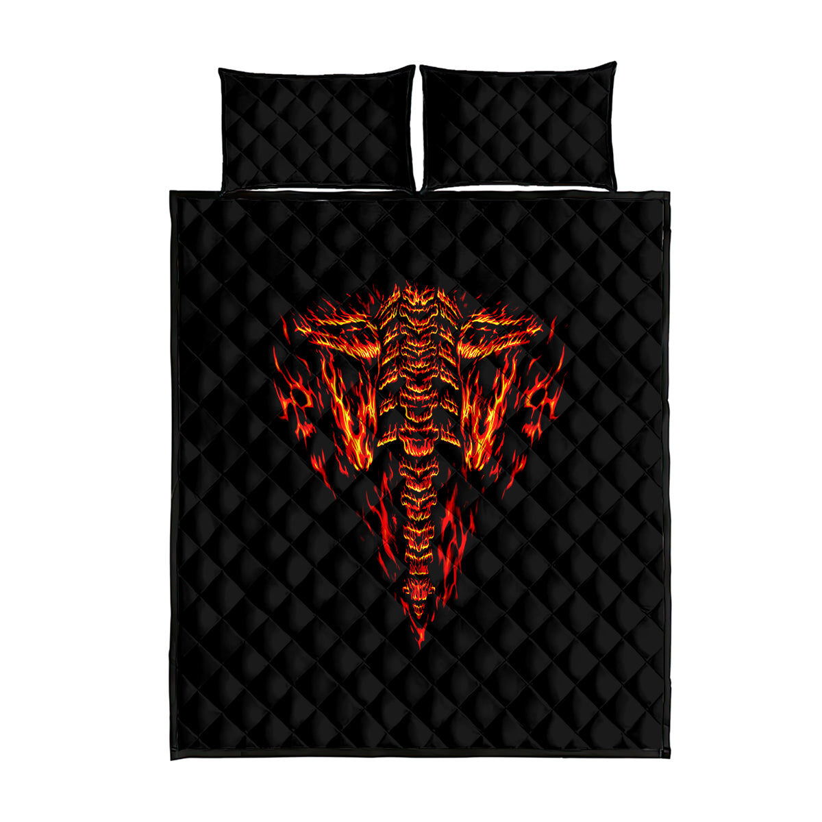 Flame Skull Quilt Bed Set SKull Face Inside Me - Wonder Print Shop