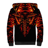Flame Skull Sherpa Hoodie SKull Face Inside Me - Wonder Print Shop
