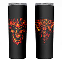 Flame Skull Skinny Tumbler SKull Face Inside Me - Wonder Print Shop