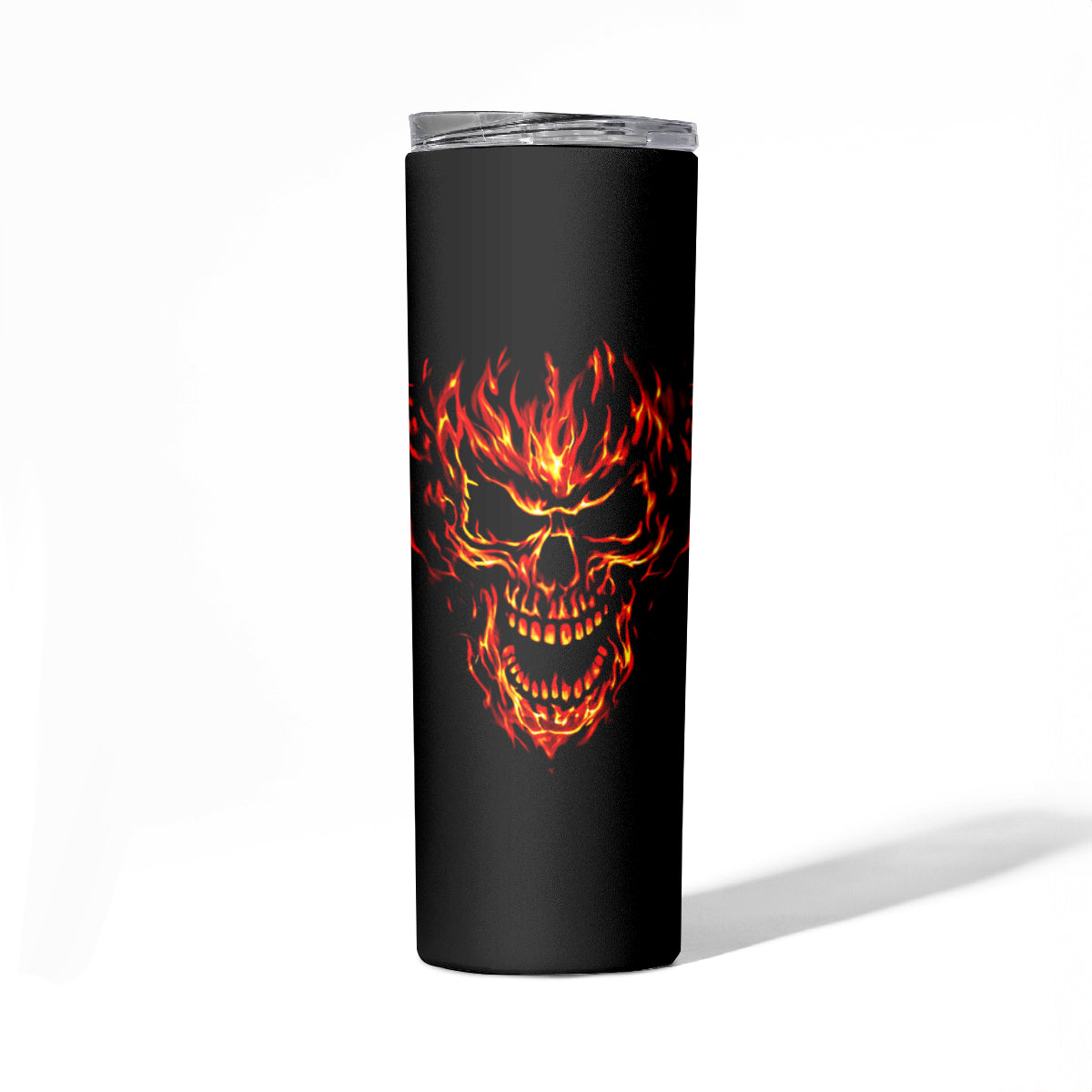 Flame Skull Skinny Tumbler SKull Face Inside Me - Wonder Print Shop