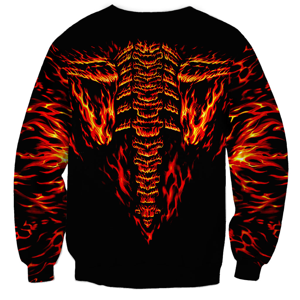 Flame Skull Sweatshirt SKull Face Inside Me - Wonder Print Shop