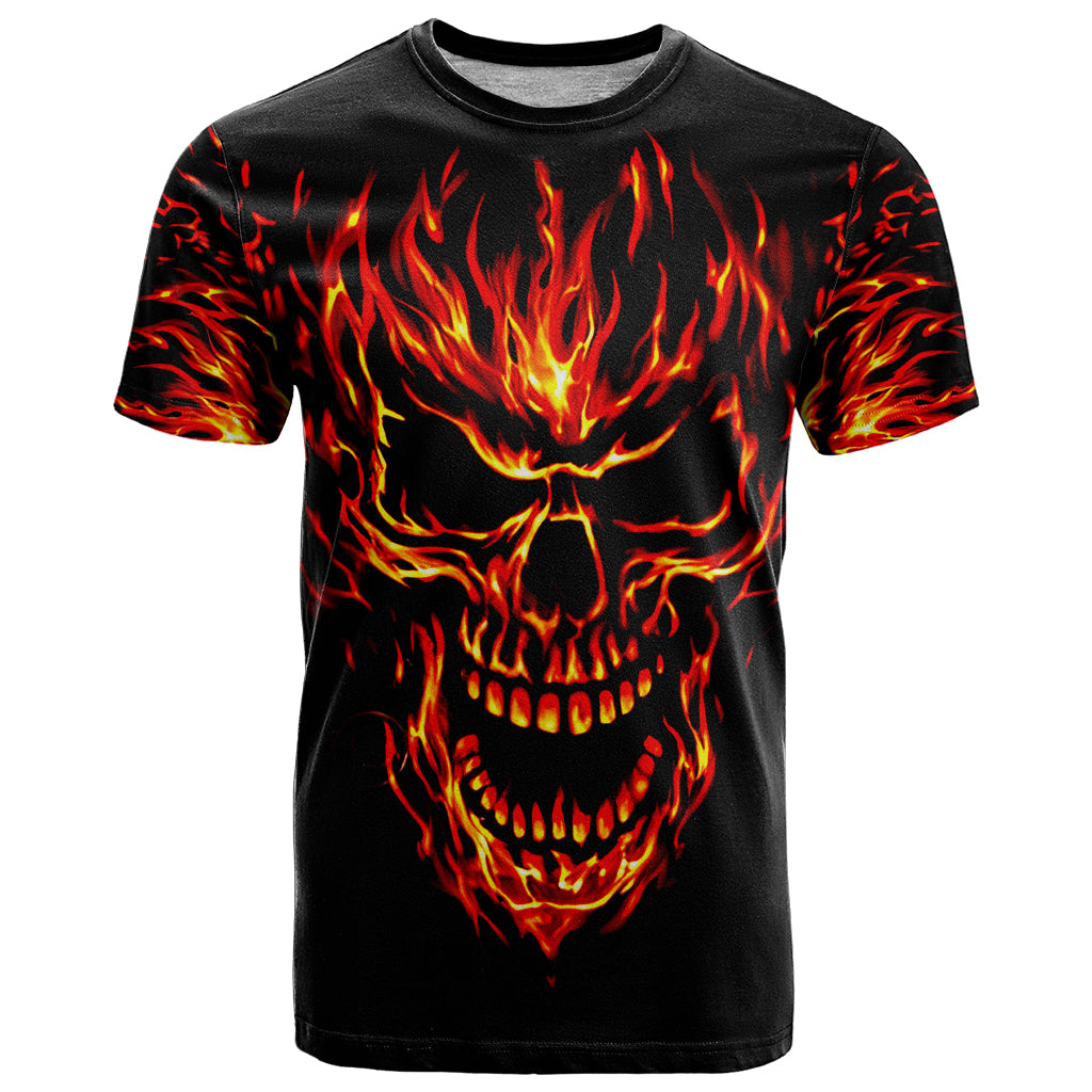 Flame Skull T Shirt SKull Face Inside Me - Wonder Print Shop
