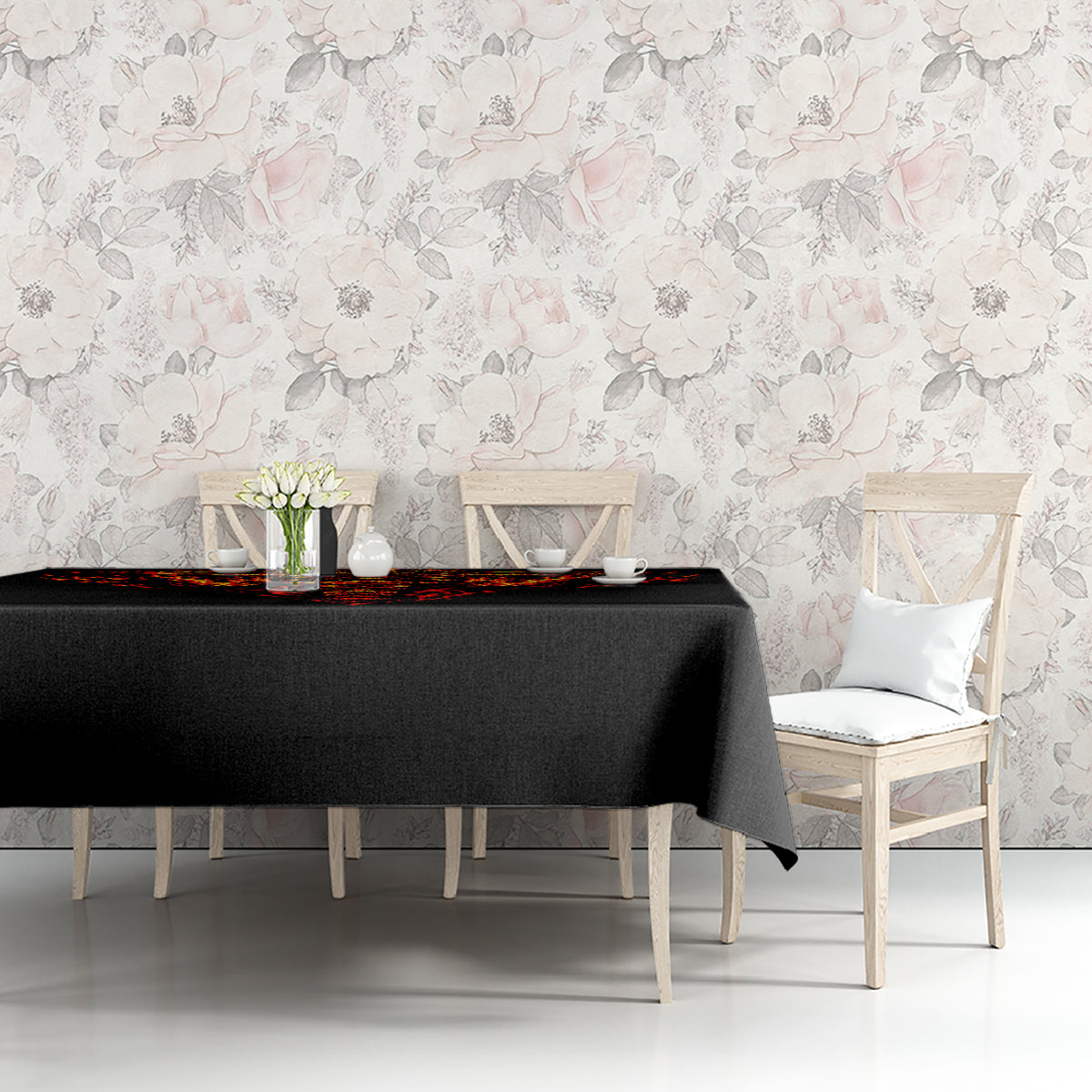 Flame Skull Tablecloth SKull Face Inside Me - Wonder Print Shop