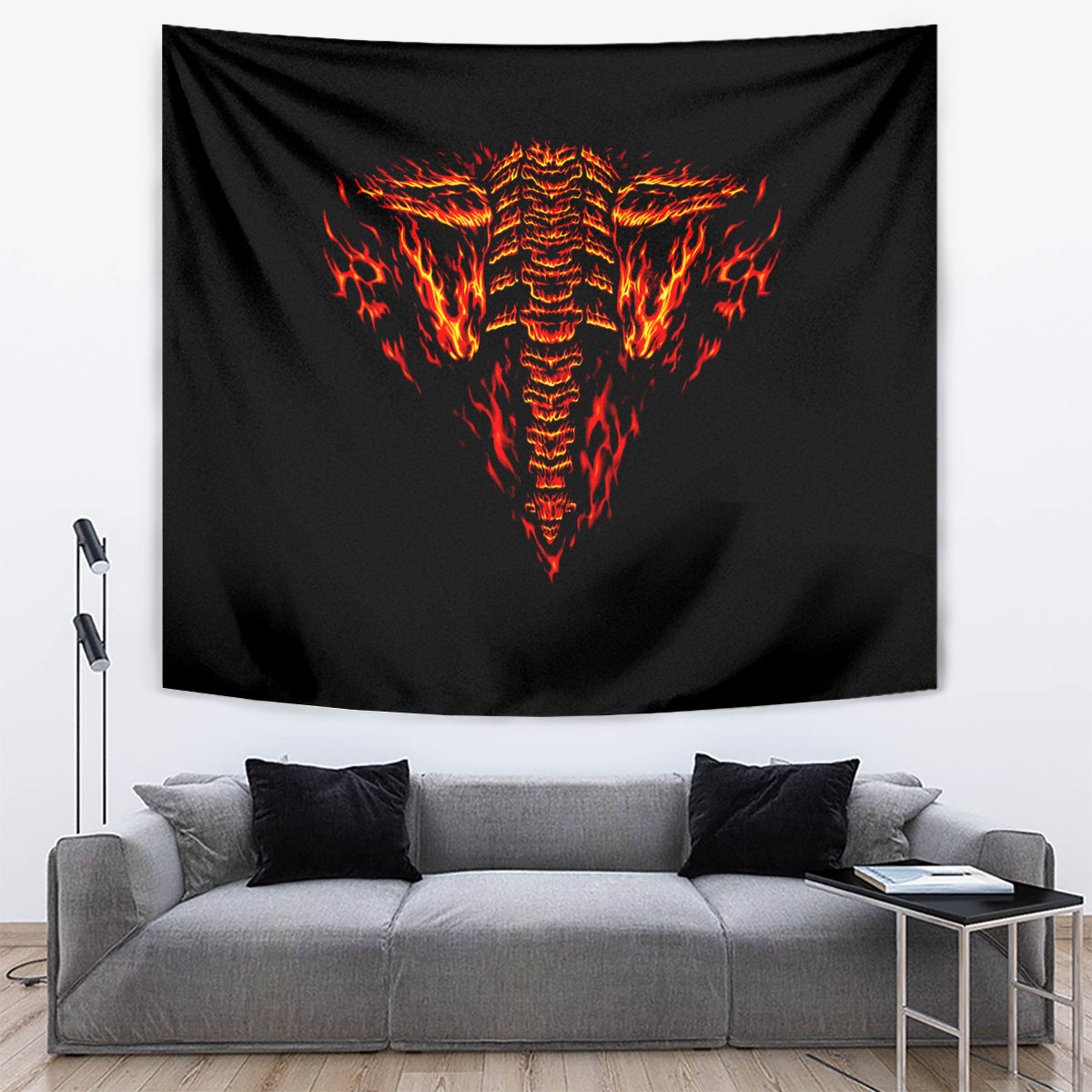 Flame Skull Tapestry SKull Face Inside Me - Wonder Print Shop