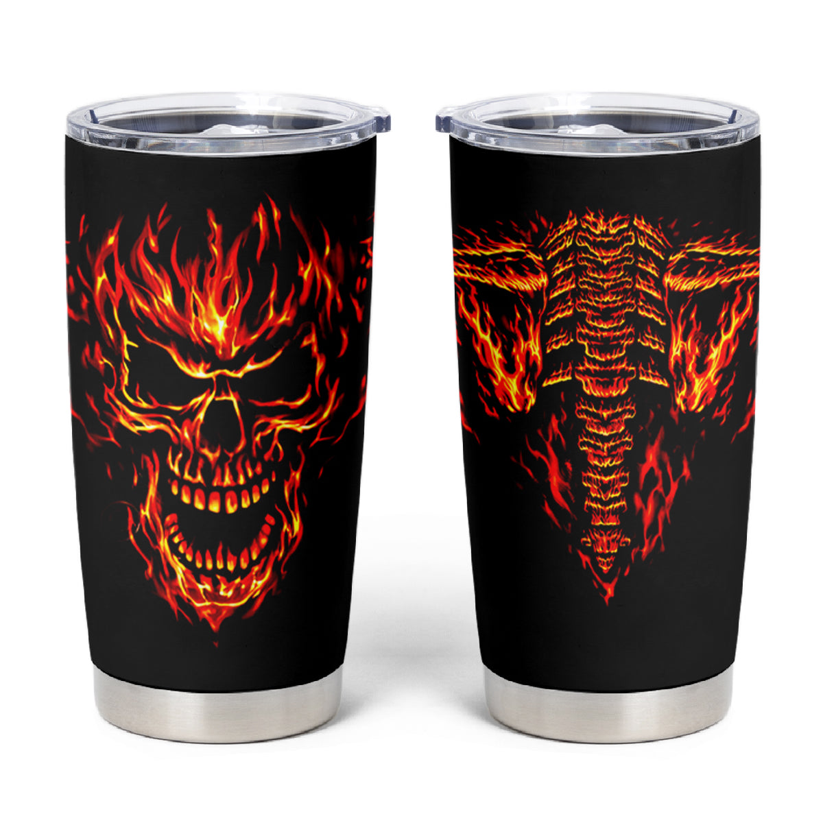 Flame Skull Tumbler Cup SKull Face Inside Me - Wonder Print Shop