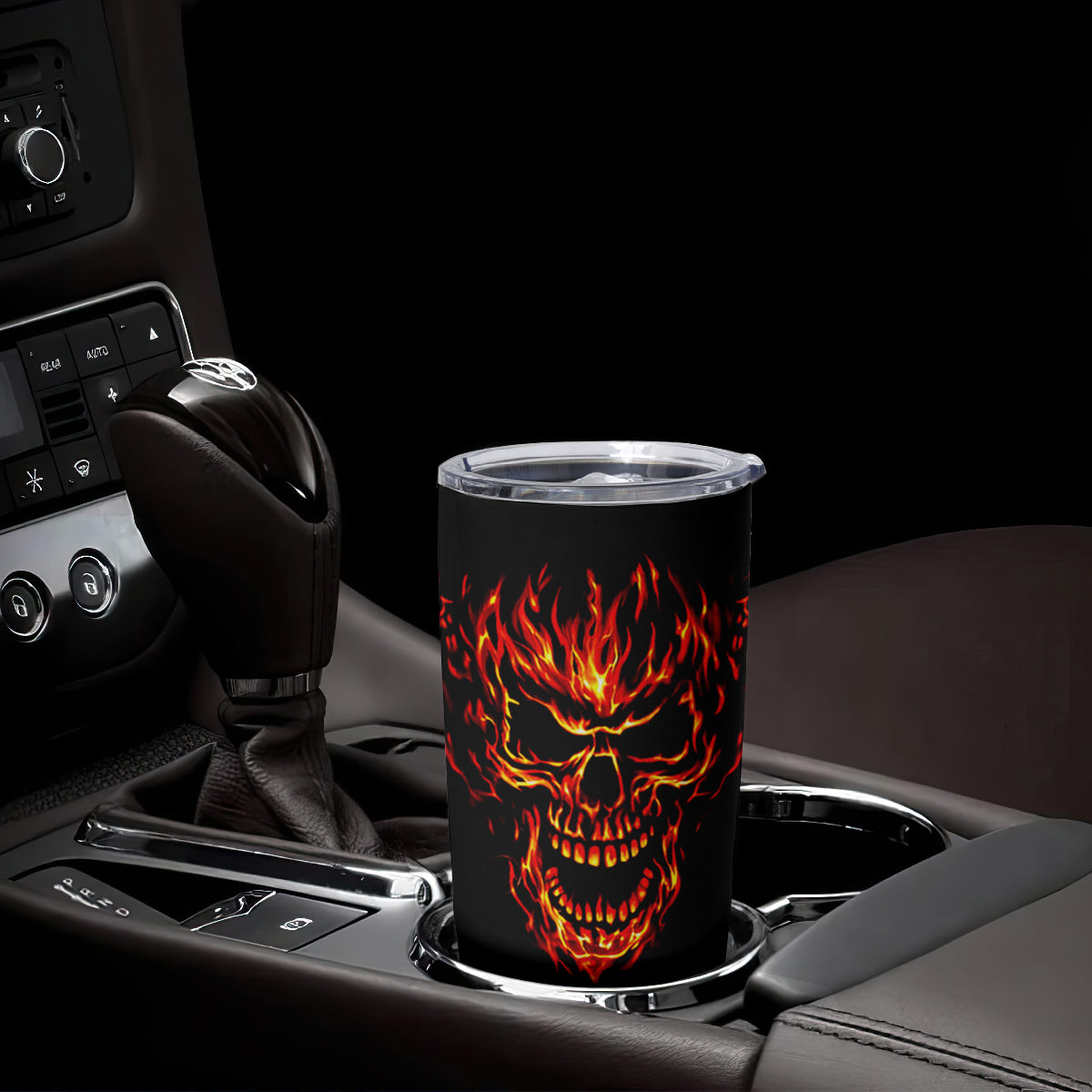 Flame Skull Tumbler Cup SKull Face Inside Me - Wonder Print Shop