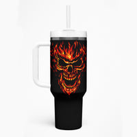 Flame Skull Tumbler With Handle SKull Face Inside Me - Wonder Print Shop