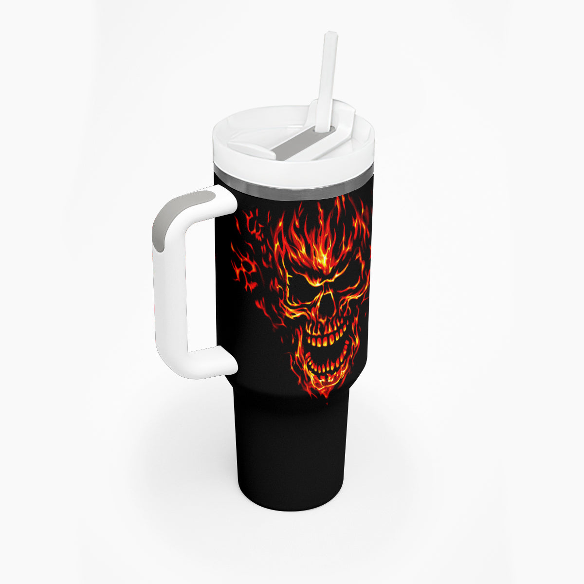 Flame Skull Tumbler With Handle SKull Face Inside Me - Wonder Print Shop