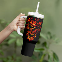 Flame Skull Tumbler With Handle SKull Face Inside Me - Wonder Print Shop