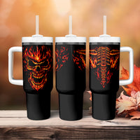 Flame Skull Tumbler With Handle SKull Face Inside Me - Wonder Print Shop