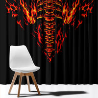 Flame Skull Window Curtain SKull Face Inside Me - Wonder Print Shop