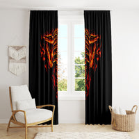 Flame Skull Window Curtain SKull Face Inside Me - Wonder Print Shop