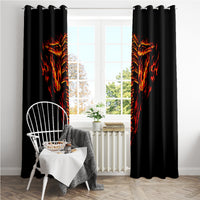 Flame Skull Window Curtain SKull Face Inside Me - Wonder Print Shop
