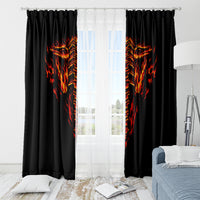 Flame Skull Window Curtain SKull Face Inside Me - Wonder Print Shop