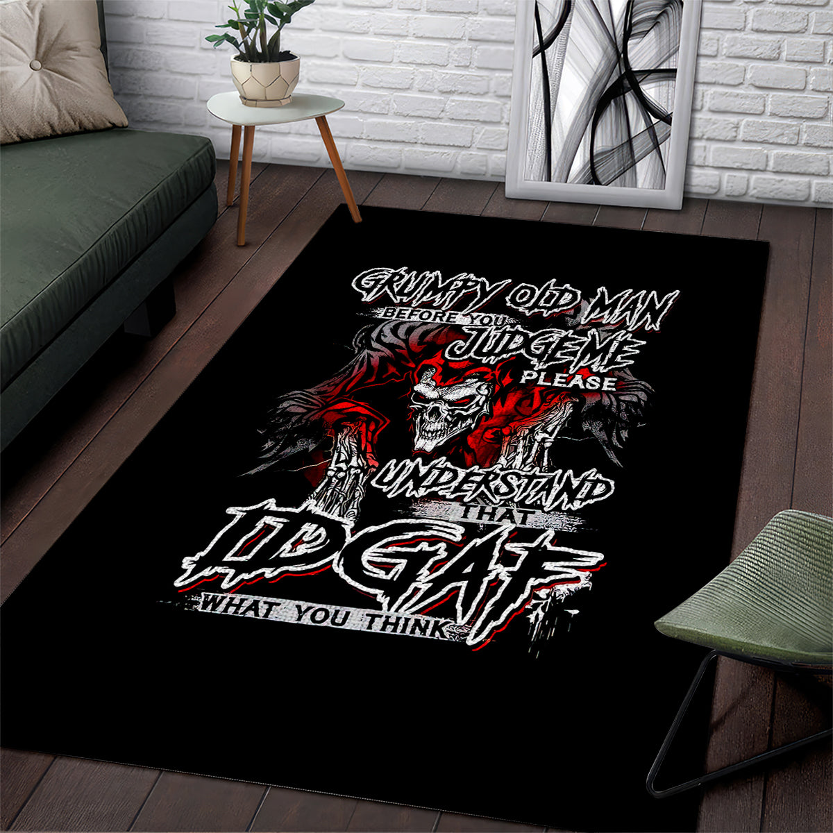 Skull Area Rug Before Your Judge Me Pls Understand - Wonder Print Shop