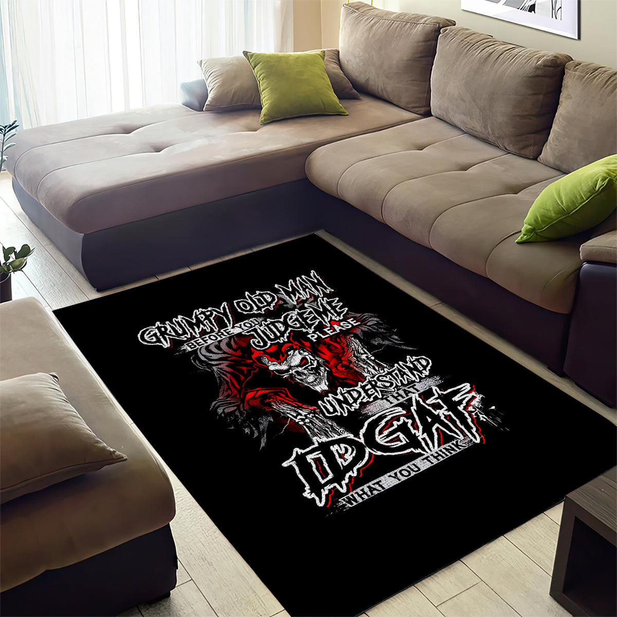 Skull Area Rug Before Your Judge Me Pls Understand - Wonder Print Shop