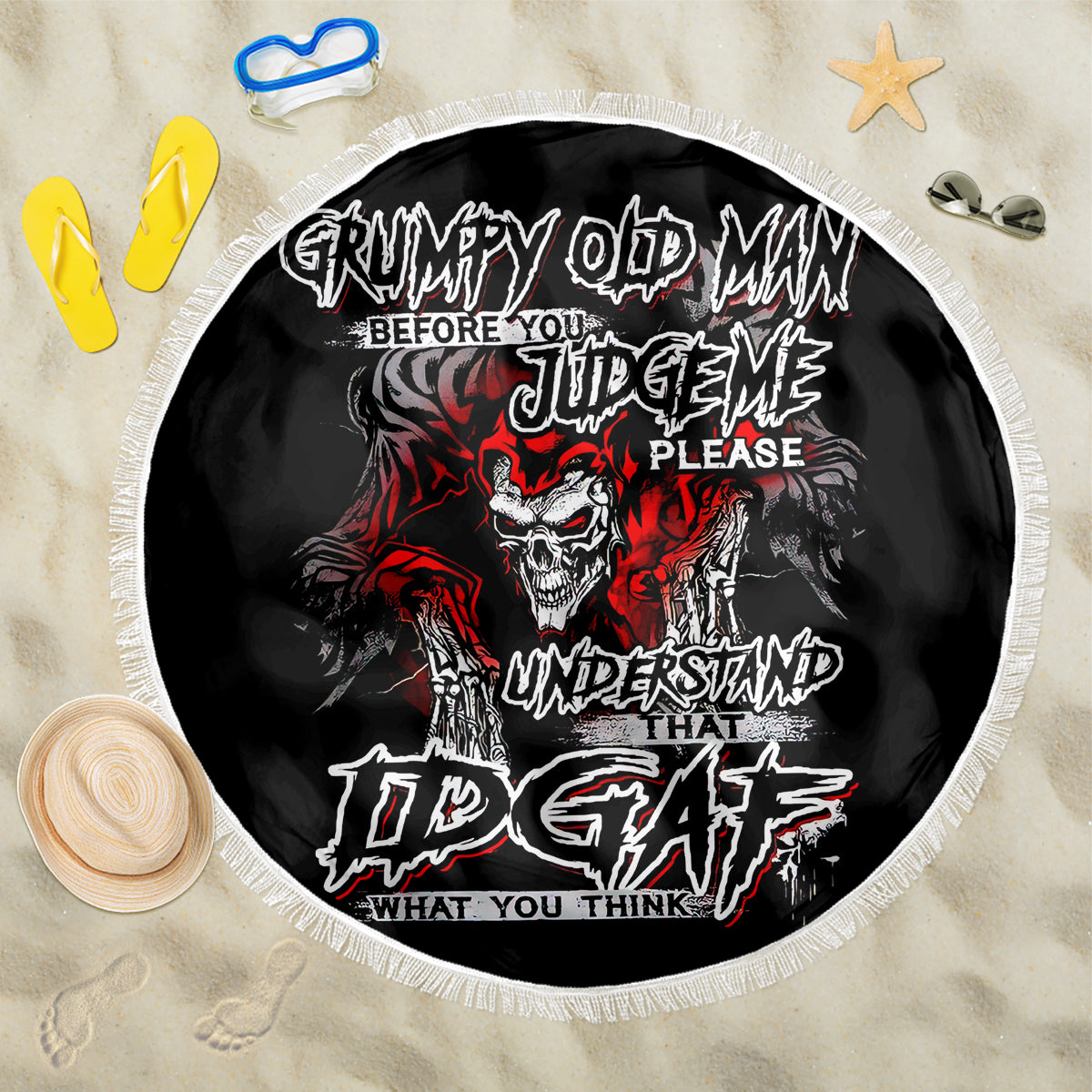 Skull Beach Blanket Before Your Judge Me Pls Understand - Wonder Print Shop