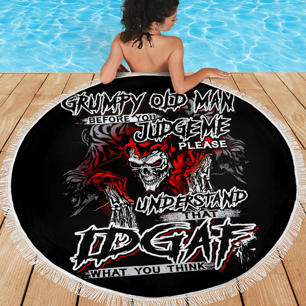 Skull Beach Blanket Before Your Judge Me Pls Understand - Wonder Print Shop