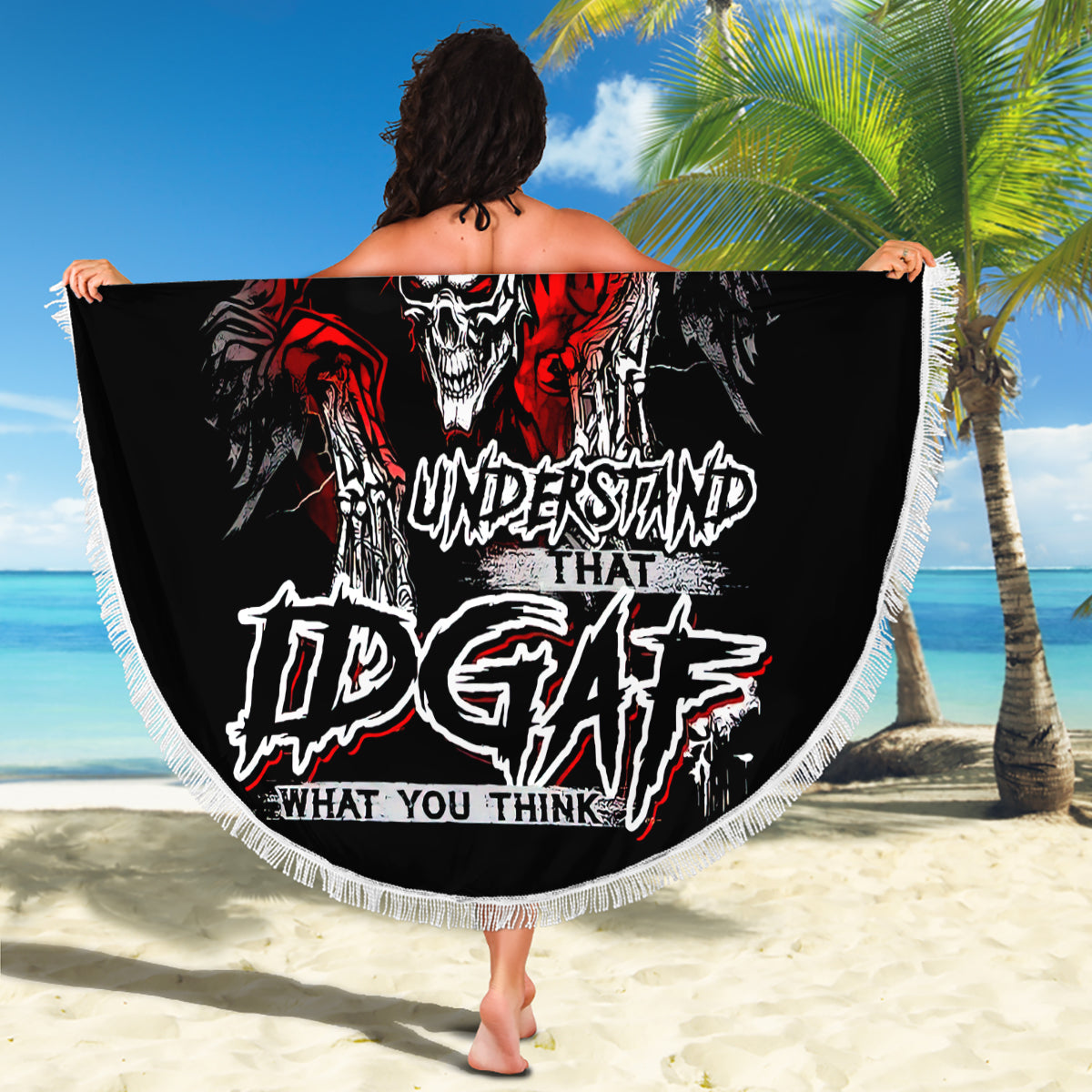 Skull Beach Blanket Before Your Judge Me Pls Understand - Wonder Print Shop