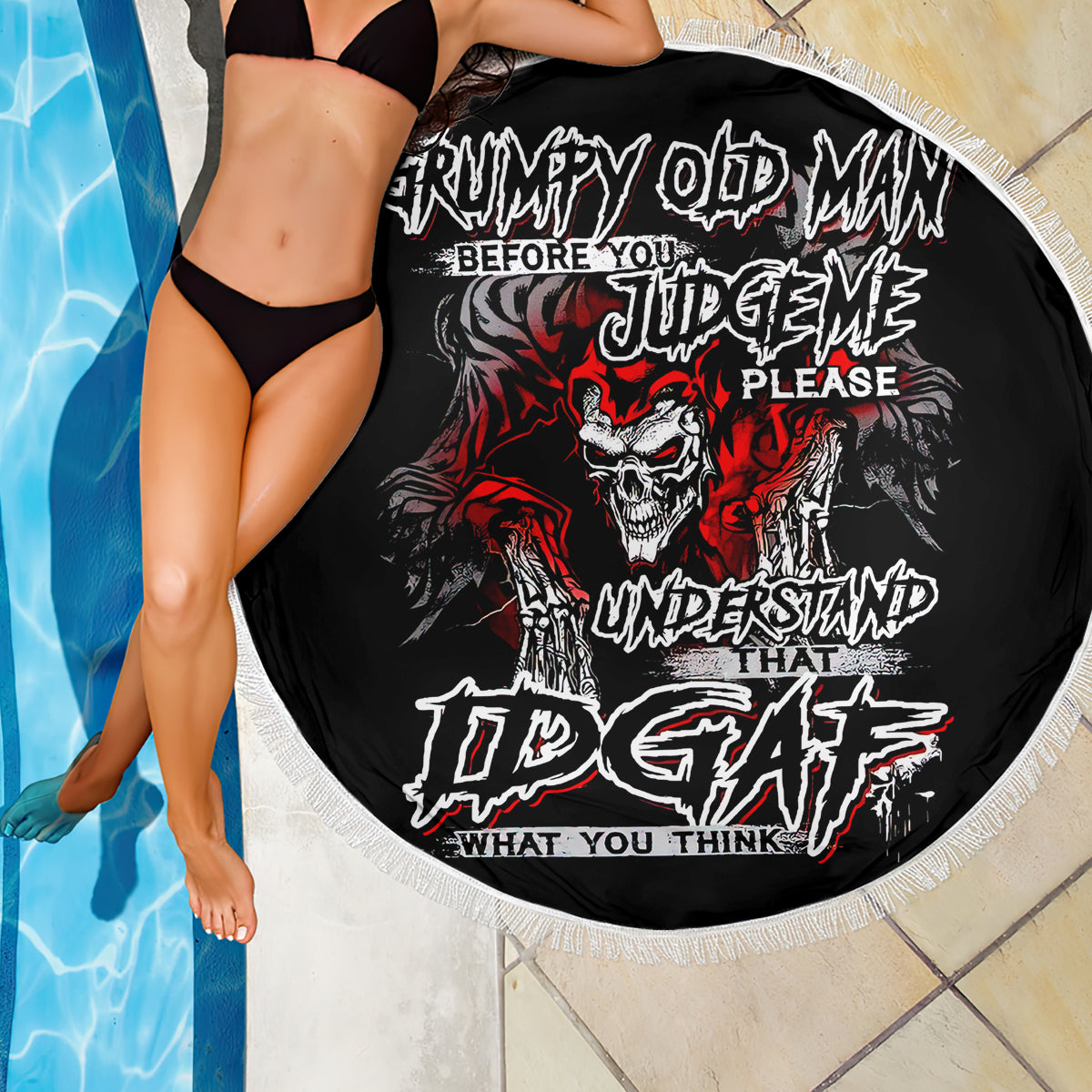 Skull Beach Blanket Before Your Judge Me Pls Understand - Wonder Print Shop