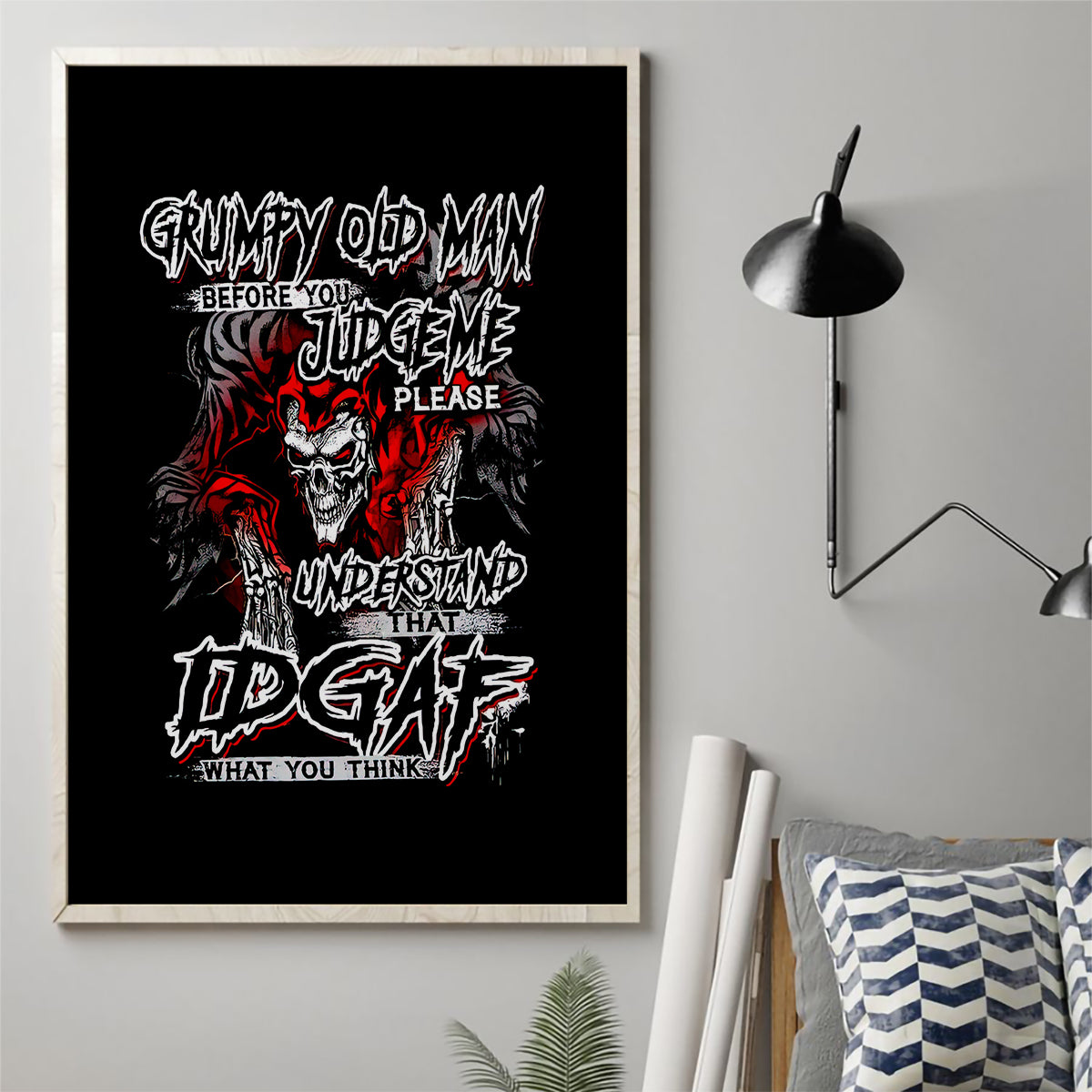 Skull Canvas Wall Art Before Your Judge Me Pls Understand - Wonder Print Shop
