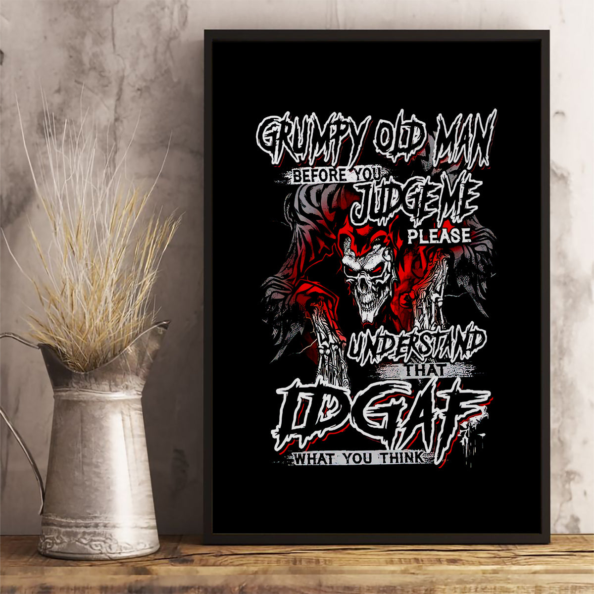 Skull Canvas Wall Art Before Your Judge Me Pls Understand - Wonder Print Shop