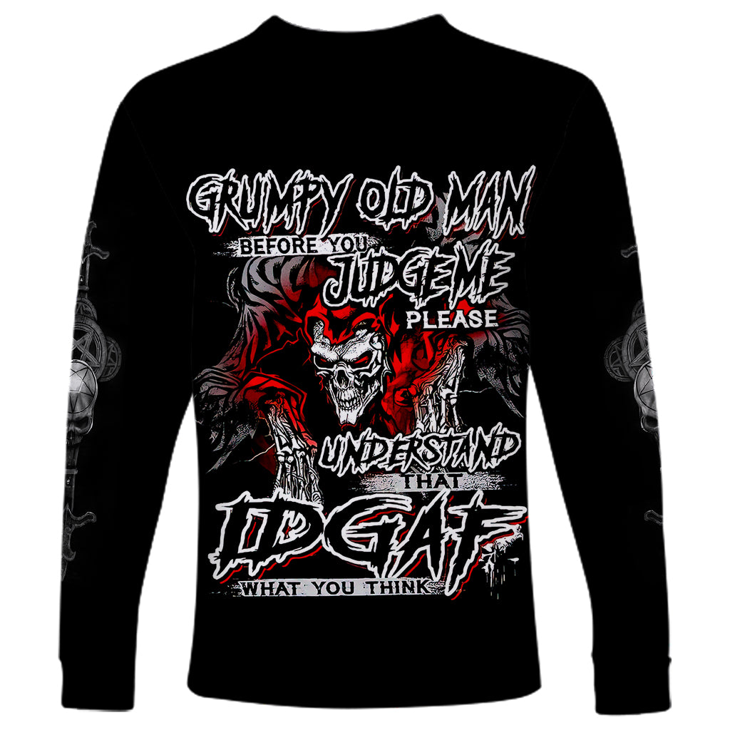 Skull Long Sleeve Shirt Before Your Judge Me Pls Understand - Wonder Print Shop