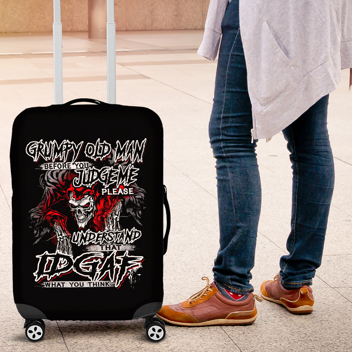 Skull Luggage Cover Before Your Judge Me Pls Understand - Wonder Print Shop
