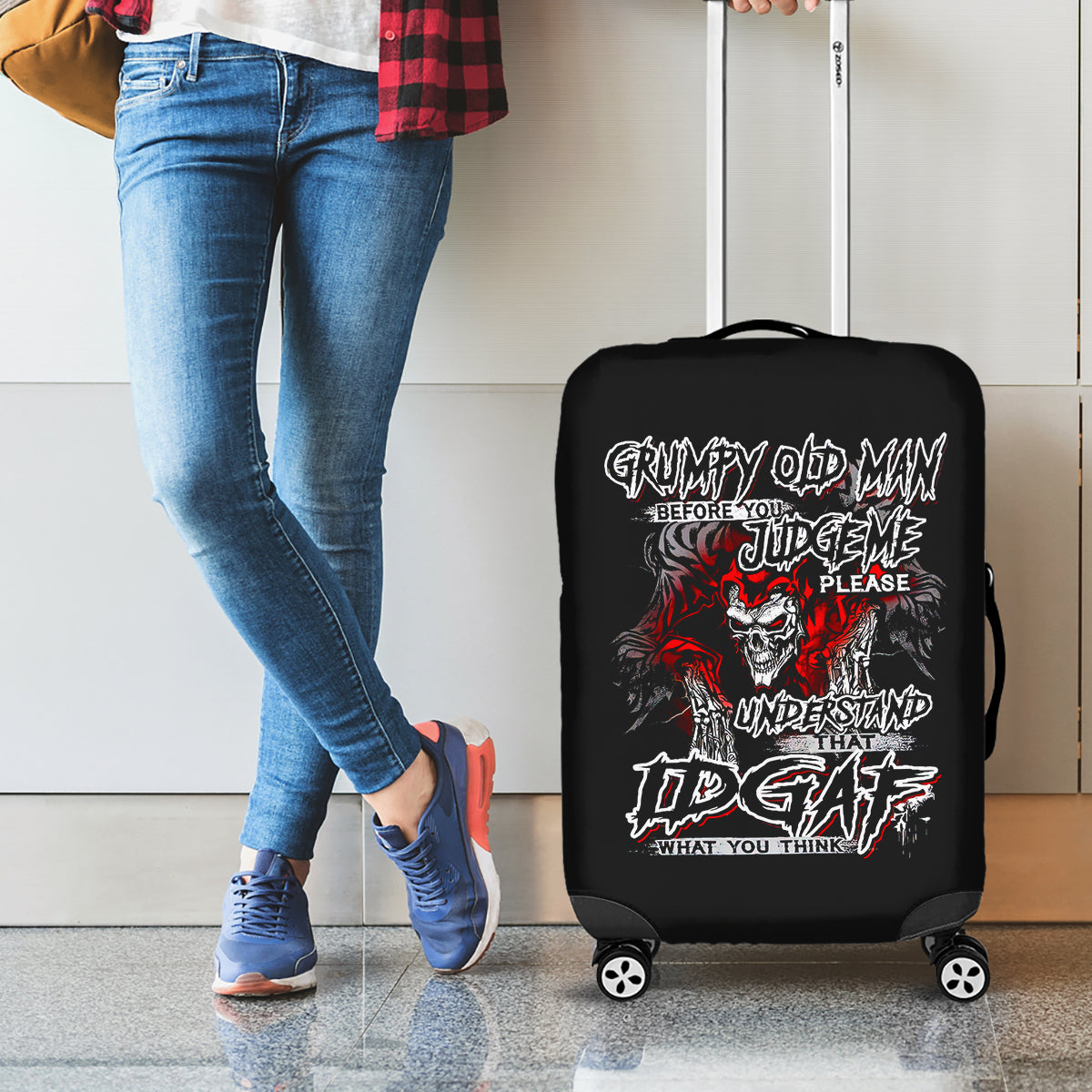 Skull Luggage Cover Before Your Judge Me Pls Understand - Wonder Print Shop