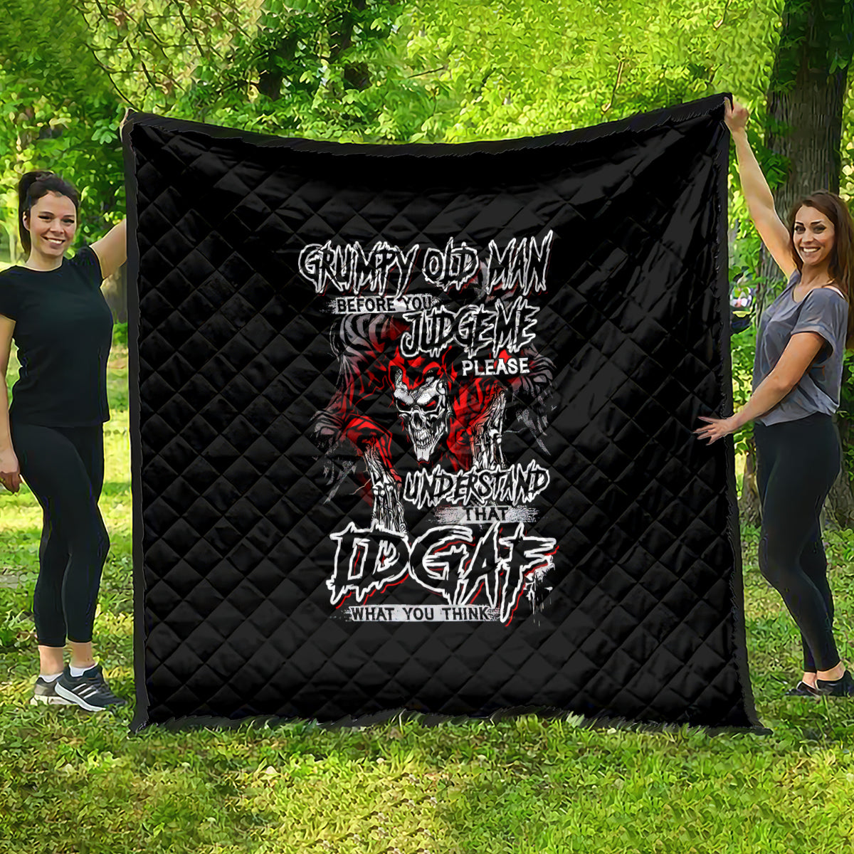 Skull Quilt Before Your Judge Me Pls Understand - Wonder Print Shop