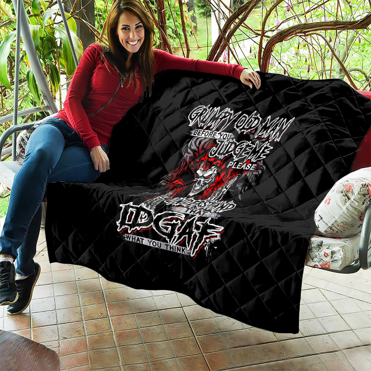 Skull Quilt Before Your Judge Me Pls Understand - Wonder Print Shop