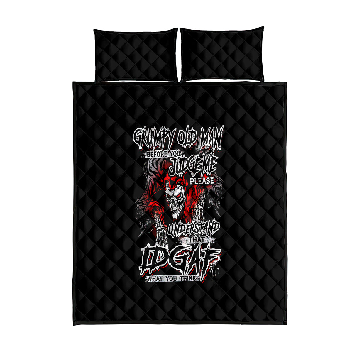 Skull Quilt Bed Set Before Your Judge Me Pls Understand - Wonder Print Shop