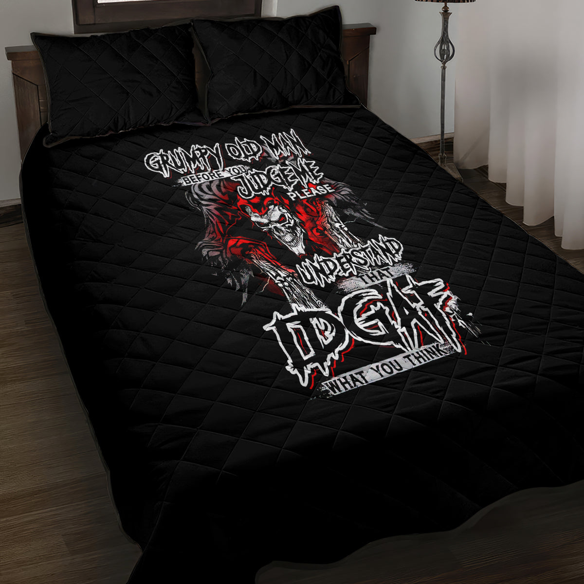 Skull Quilt Bed Set Before Your Judge Me Pls Understand - Wonder Print Shop