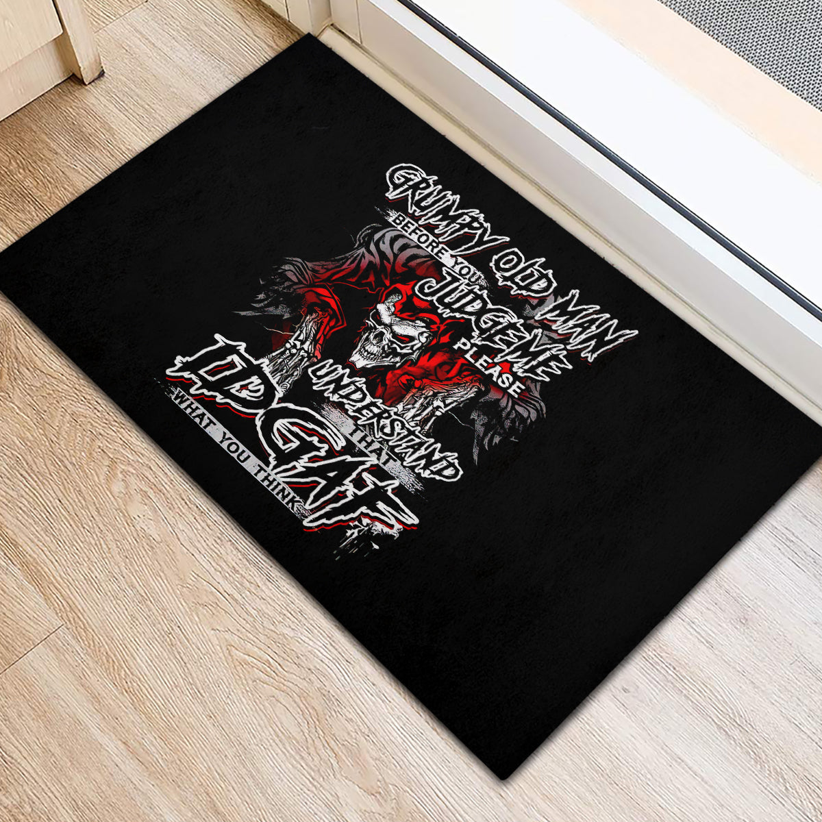 Skull Rubber Doormat Before Your Judge Me Pls Understand - Wonder Print Shop