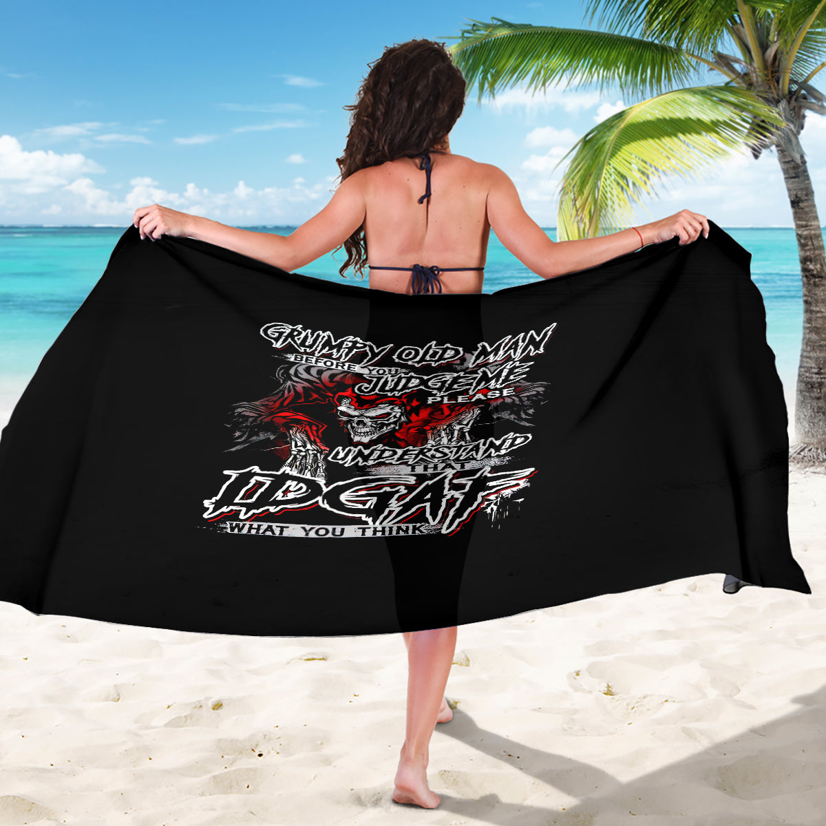 Skull Sarong Before Your Judge Me Pls Understand - Wonder Print Shop