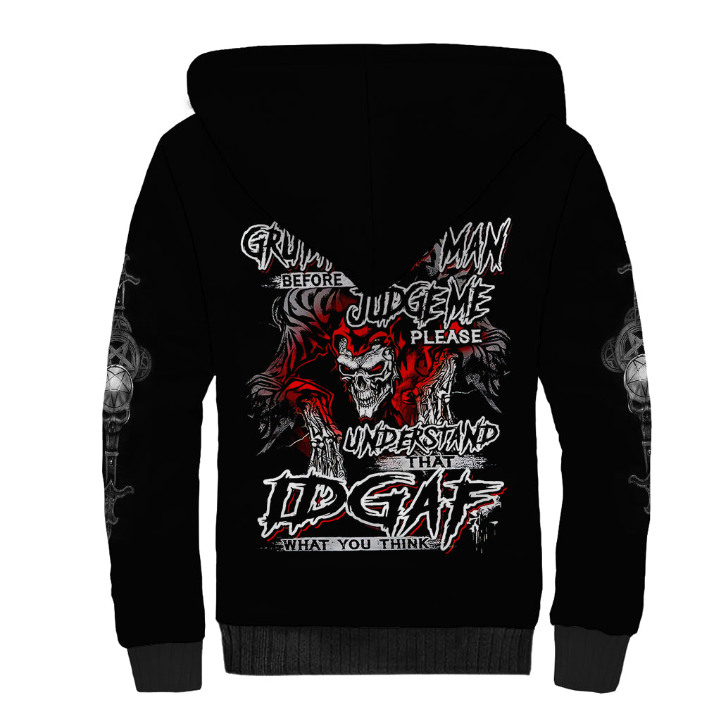 Skull Sherpa Hoodie Before Your Judge Me Pls Understand - Wonder Print Shop