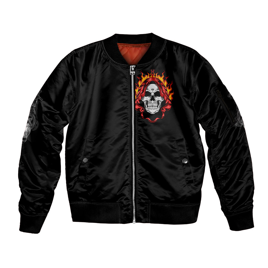 Skull Sleeve Zip Bomber Jacket Before Your Judge Me Pls Understand - Wonder Print Shop