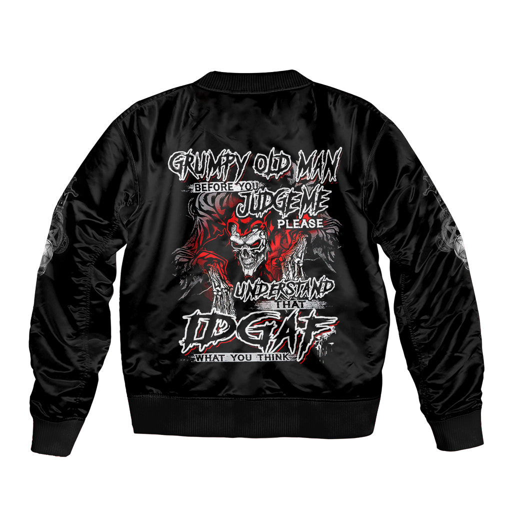 Skull Sleeve Zip Bomber Jacket Before Your Judge Me Pls Understand - Wonder Print Shop