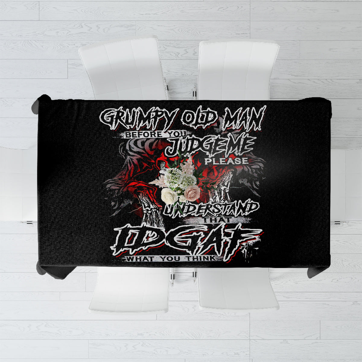 Skull Tablecloth Before Your Judge Me Pls Understand - Wonder Print Shop