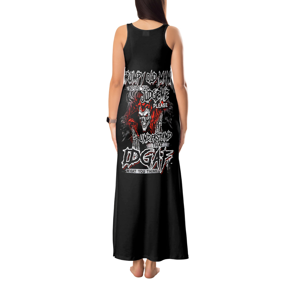 Skull Tank Maxi Dress Before Your Judge Me Pls Understand - Wonder Print Shop