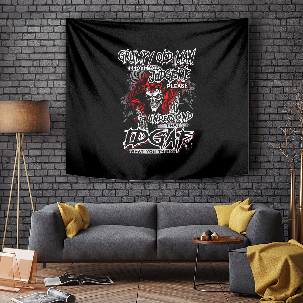 Skull Tapestry Before Your Judge Me Pls Understand - Wonder Print Shop