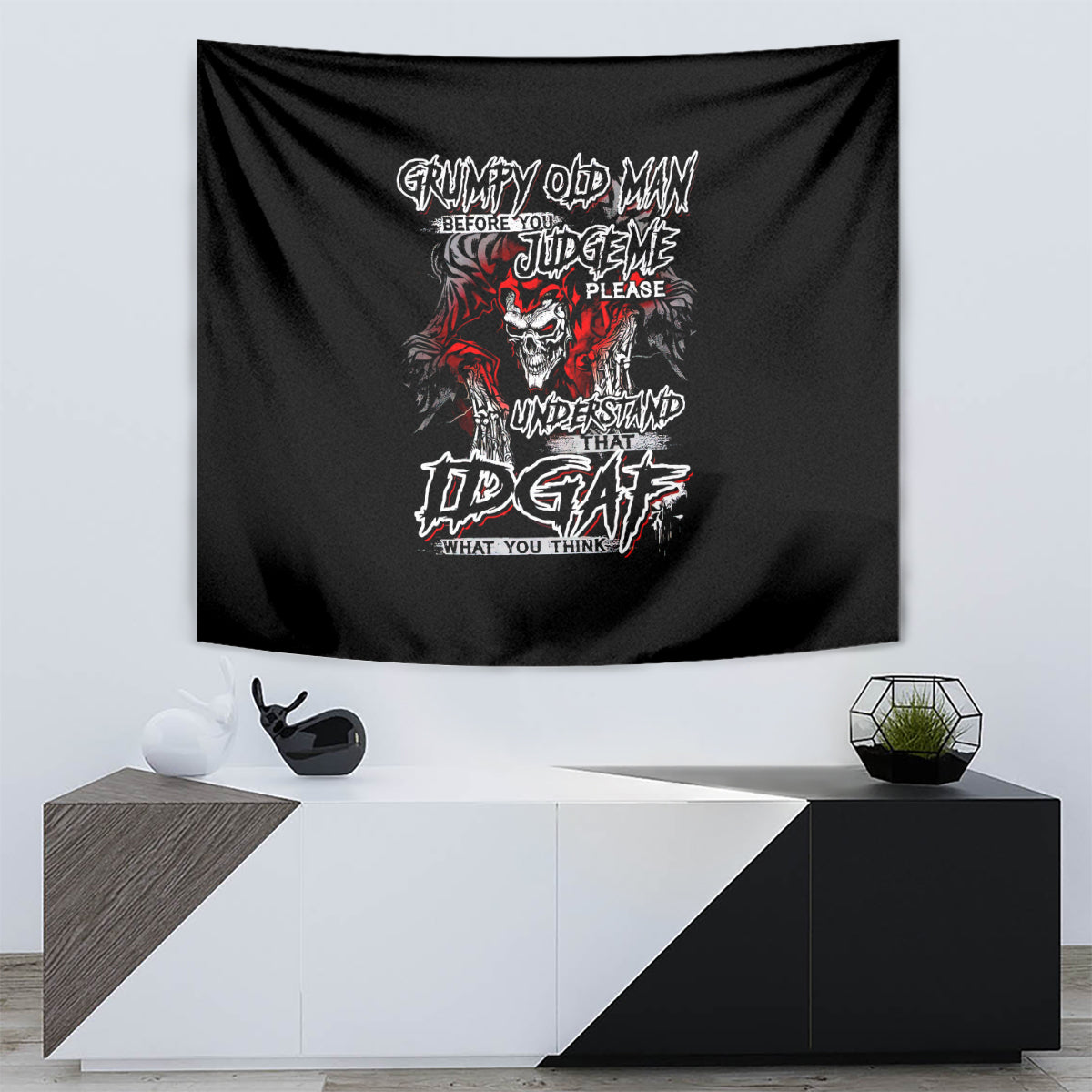 Skull Tapestry Before Your Judge Me Pls Understand - Wonder Print Shop