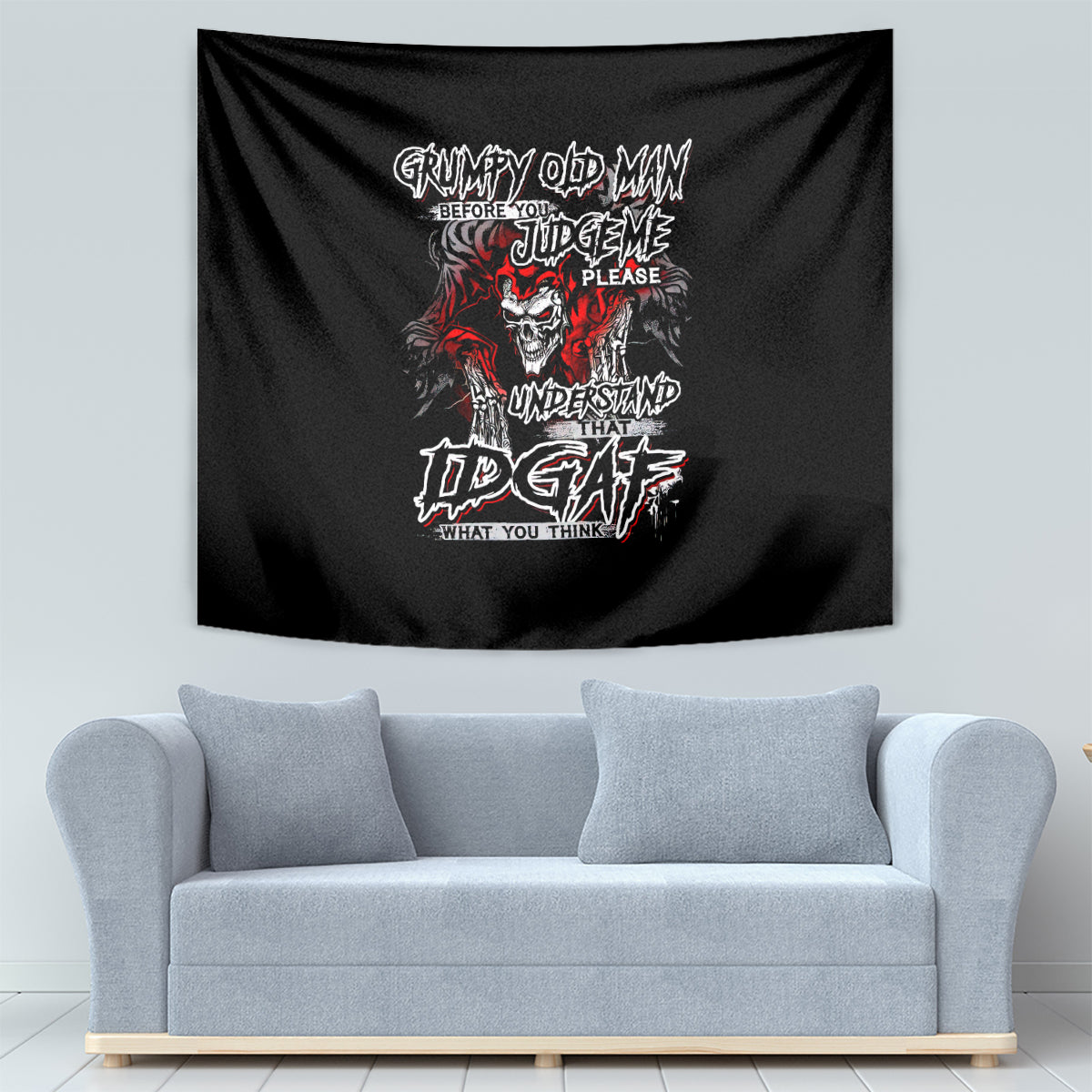 Skull Tapestry Before Your Judge Me Pls Understand - Wonder Print Shop