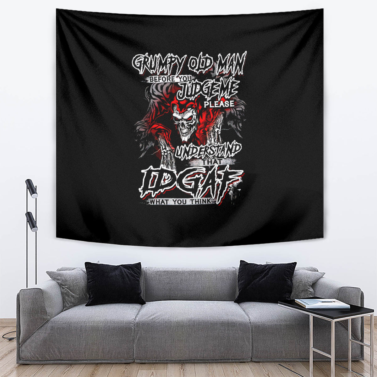 Skull Tapestry Before Your Judge Me Pls Understand - Wonder Print Shop