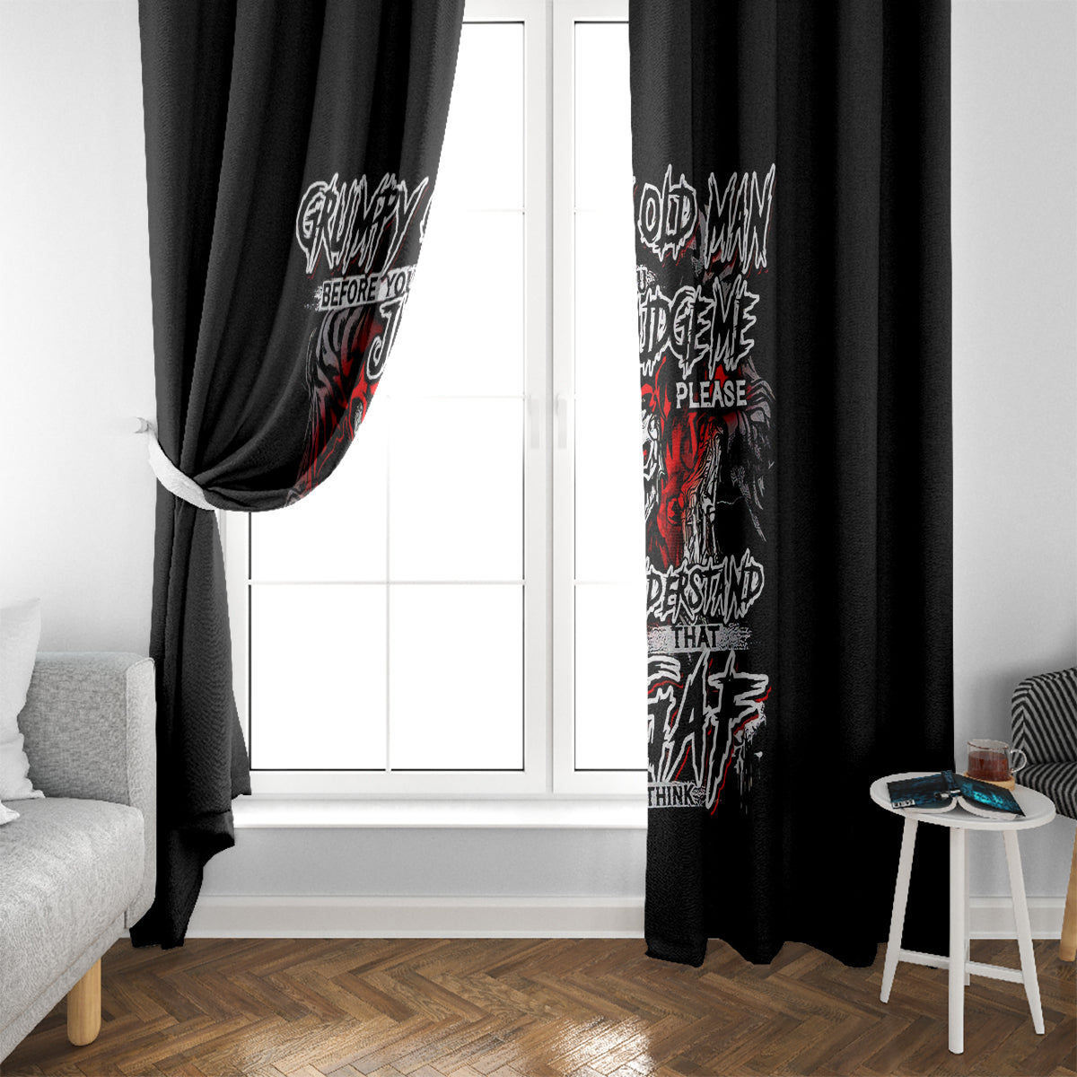 Skull Window Curtain Before Your Judge Me Pls Understand - Wonder Print Shop