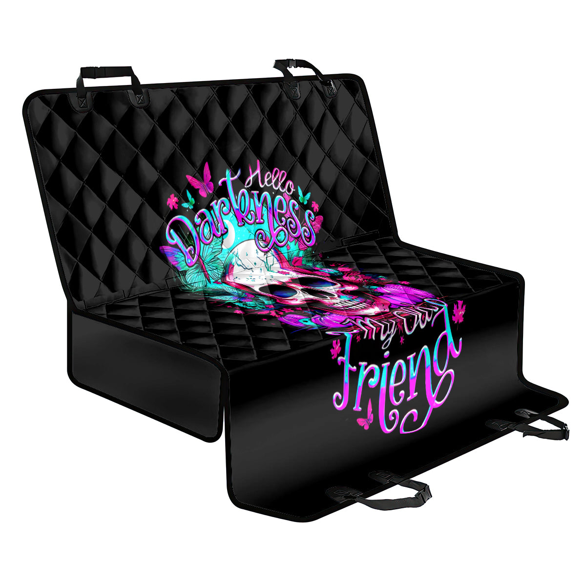 Skull Back Car Seat Cover Hello Darkness My Old Friend Pinky - Wonder Print Shop