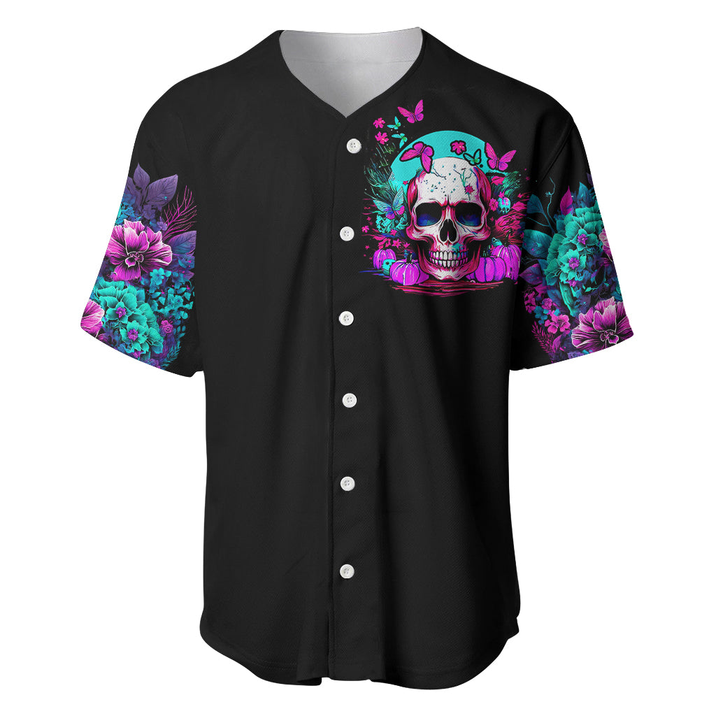 Skull Baseball Jersey Hello Darkness My Old Friend Pinky - Wonder Print Shop